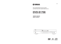 Yamaha DVDS-1700 - Owners Manual
